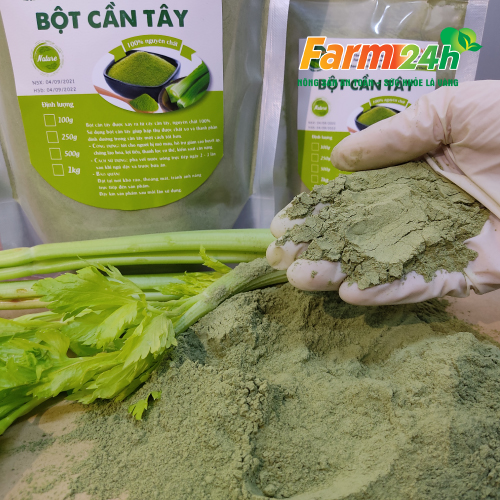 Bột cần tây sấy lạnh giúp giảm cân hiệu quả, tốt cho tiêu hóa, ổn định đường huyết, bảo vệ tim mạch, an thần ngủ ngon, 100% thiên nhiên [250g - 500g - 1kg] | Farm24h