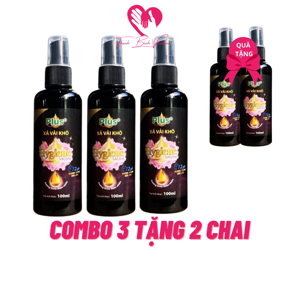[Combo 3 TẶNG 2 ]Chai Xịt Thơm Quần Áo Hygiene Plus 100ml_ Xịt Thơm Đa Năng