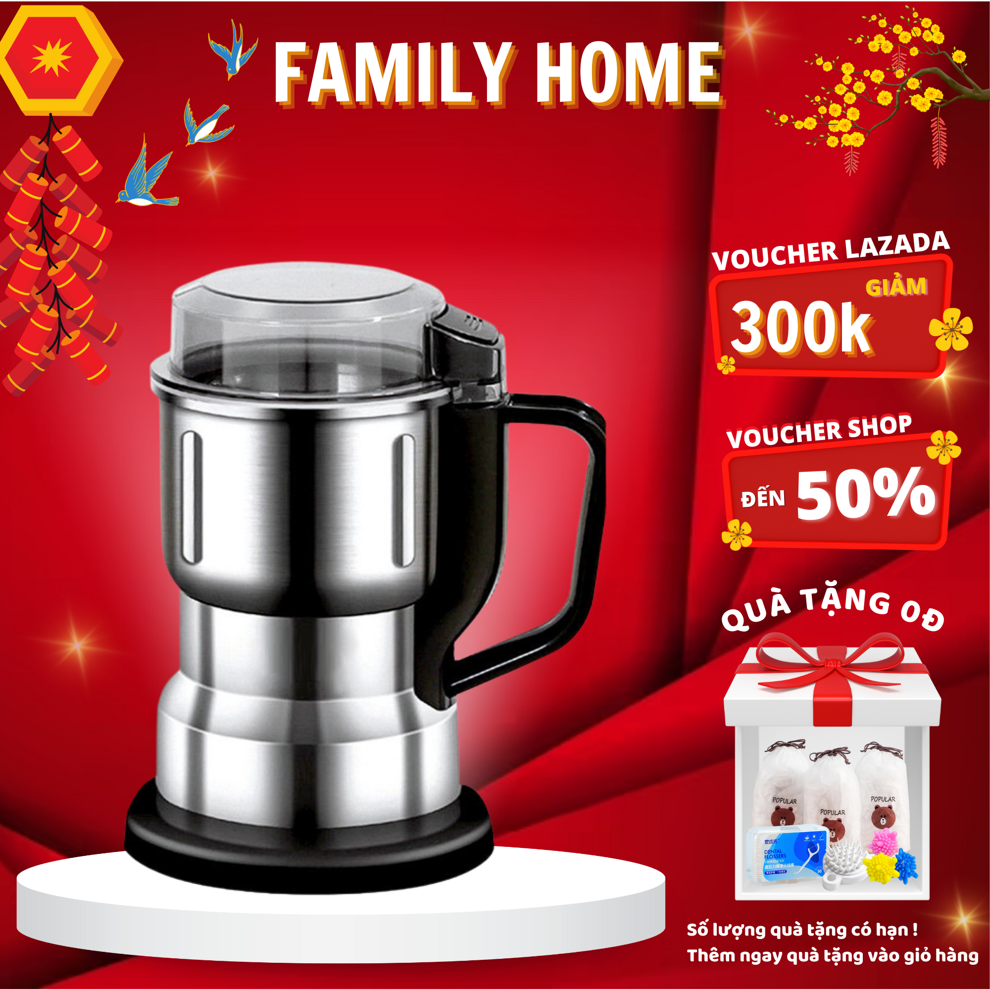 Máy xay bột khô siêu mịn công suất 300w, tiêu chuẩn châu âu 6 lưỡi dao cánh thân máy bằng thép không gỉ hàng chính hãng công suất cao máy xay sinh tố máy xay cầm tay mini máy xay thịt đa năng máy xay thịt đa năng máy xay thực phẩm