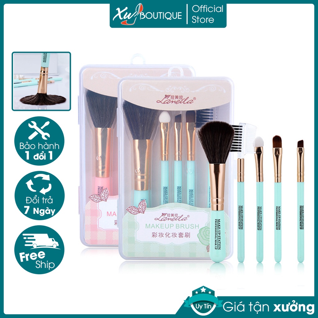 Hộp Cọ Trang Điểm Du Lịch 5 Món Lameila Mini Tiện Dụng
