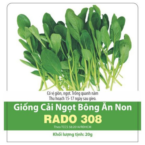 Hạt giống cải ngọt bông ăn non gói 20gr - rado 308