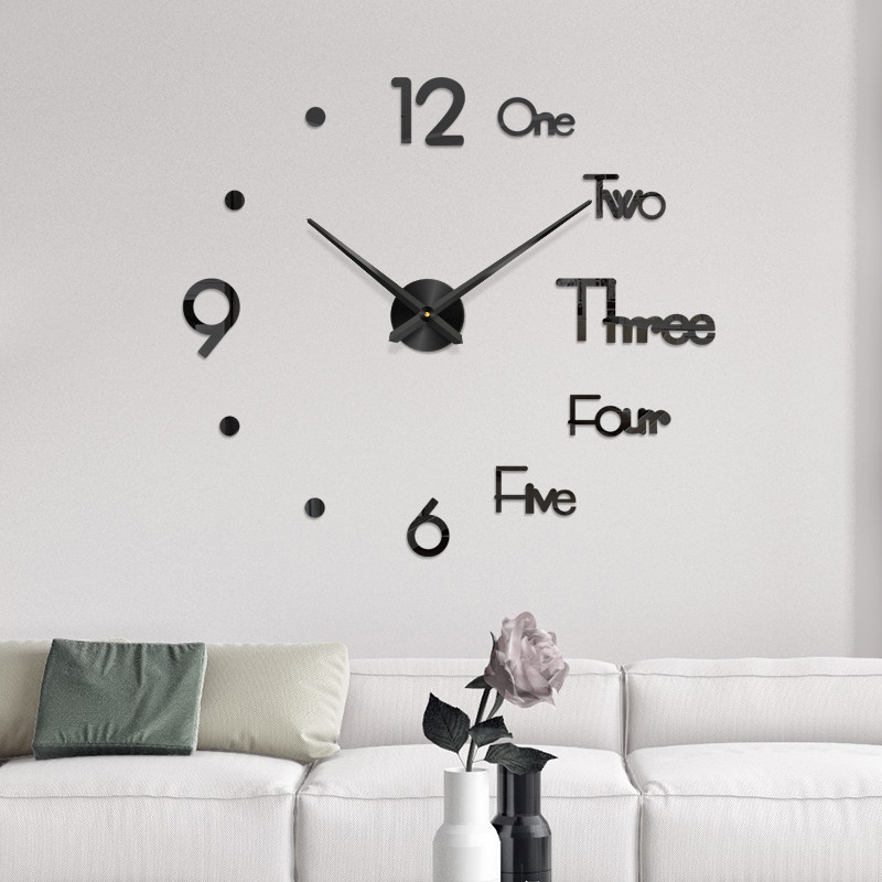 Đồng hồ treo tường, dán tường decor DIY CLOCK phong cách hiện đại máy kim êm, đường kính 35cm và 75cm