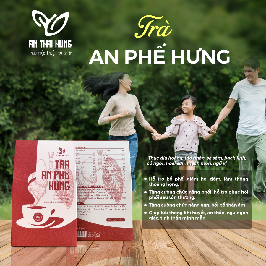 Trà An phế hưng tăng cường chức năng phổi bổ phế lưu thông khí huyết giảm