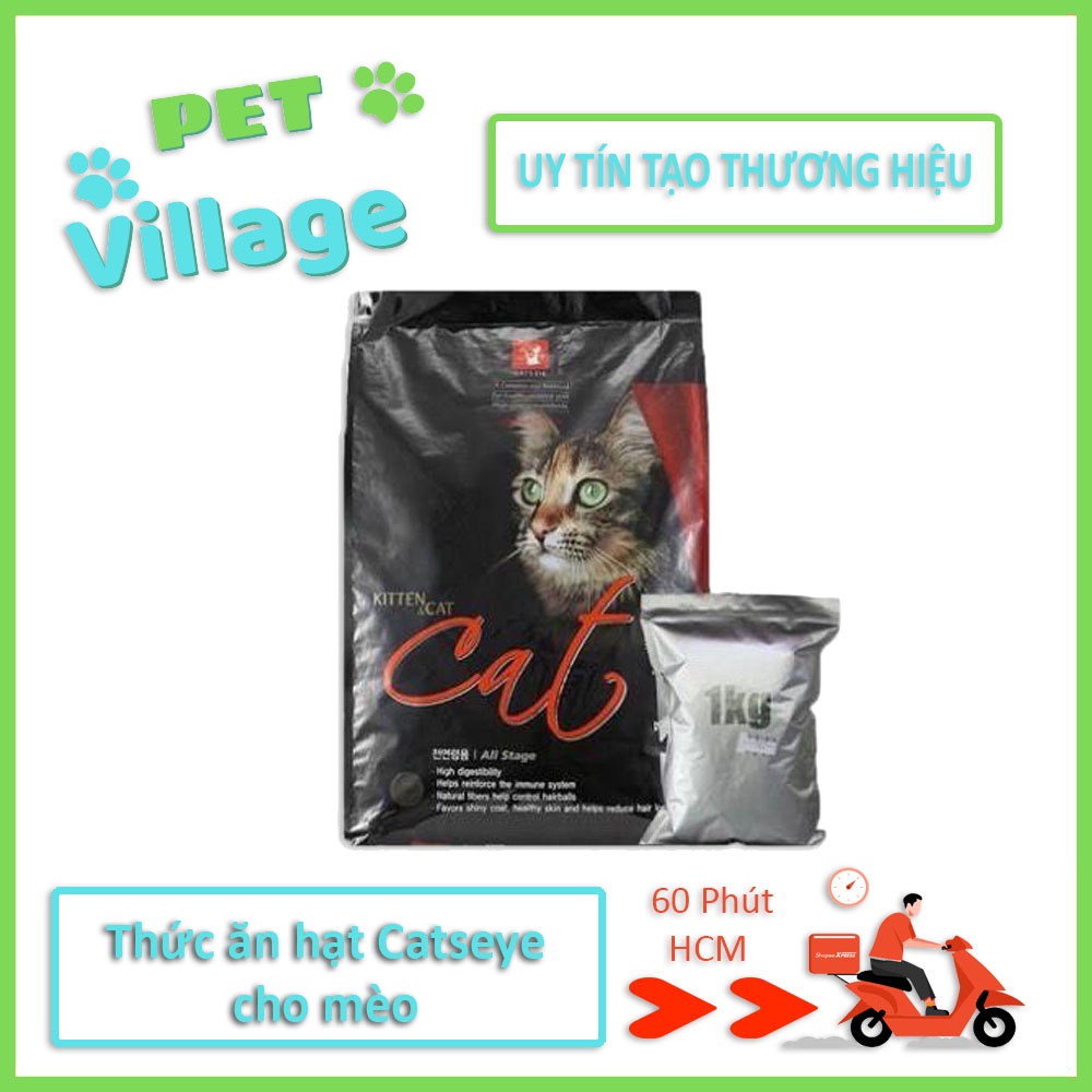 Thức ăn hạt cho mèo hạt Cat's Eye - Túi 1kg hạt cat eye siêu tiết kiệm | Cateye