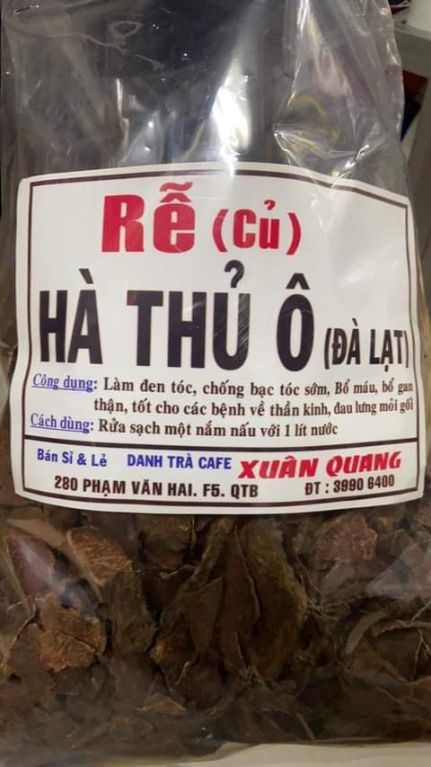 Rể hà thủ ô khô giúp đen tóc - thái lát
