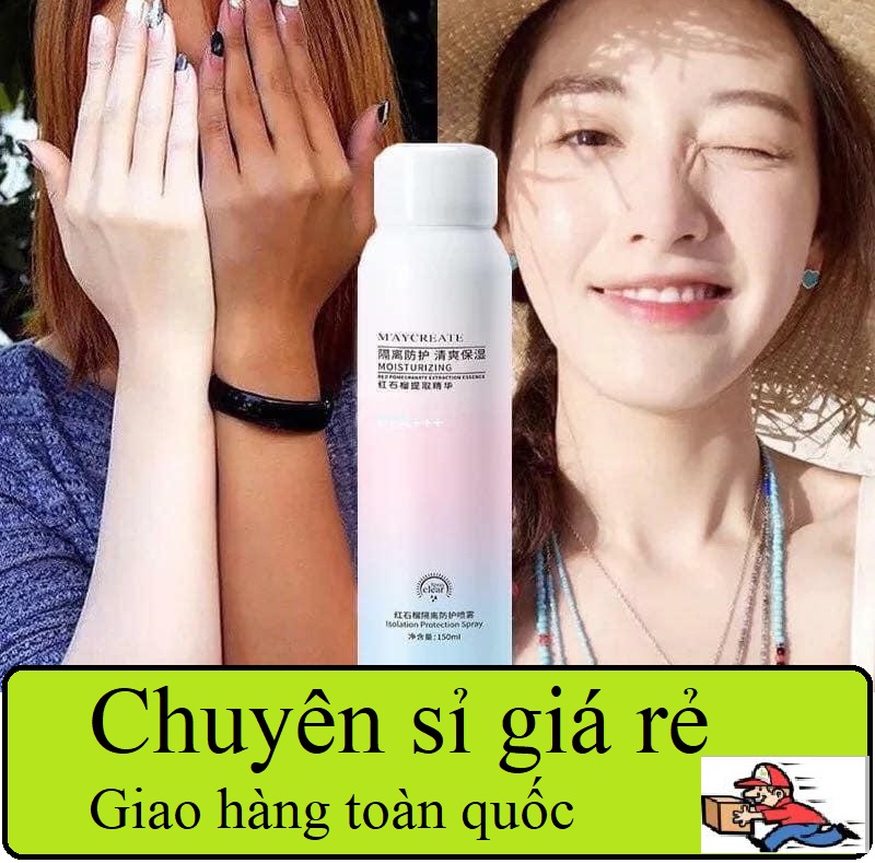 Xịt dưỡng trắng Maycreat, Xịt chống nắng Maycreat, Xịt Make Up