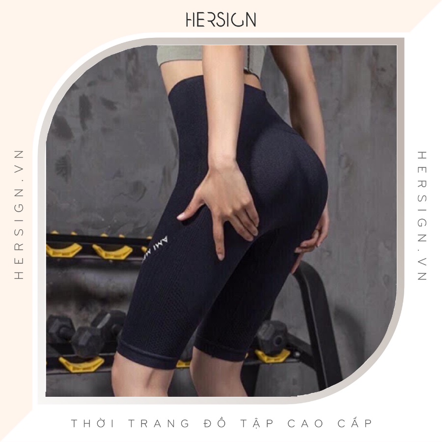 Quần ngố nữ dệt kim cao cấp - quần tập gym định hình eo cho nữ hersign-ngo2