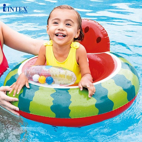 Phao bơi dưa hấu xỏ chân cho bé INTEX 56592-Phao xỏ chân, phao bơi, phao an toàn cho bé