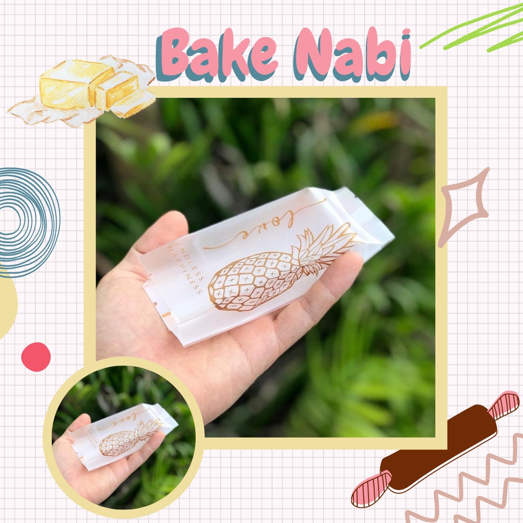 Túi bánh dứa love trắng