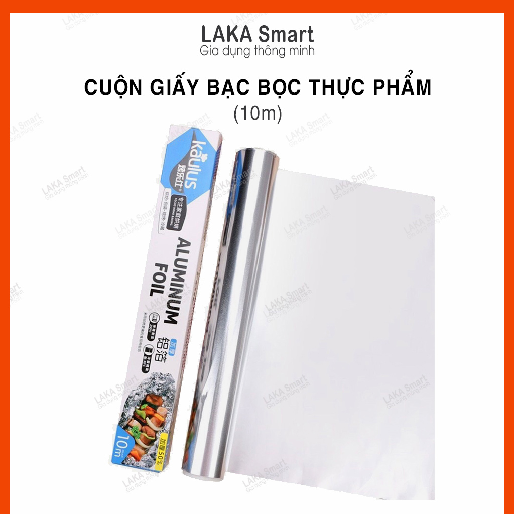 Giấy bạc nướng thực phẩm cuộn giấy bạc nướng nhôm kaulus bọc thực phẩm dùng cho nồi chiên không dầu, lò nướng lk-57