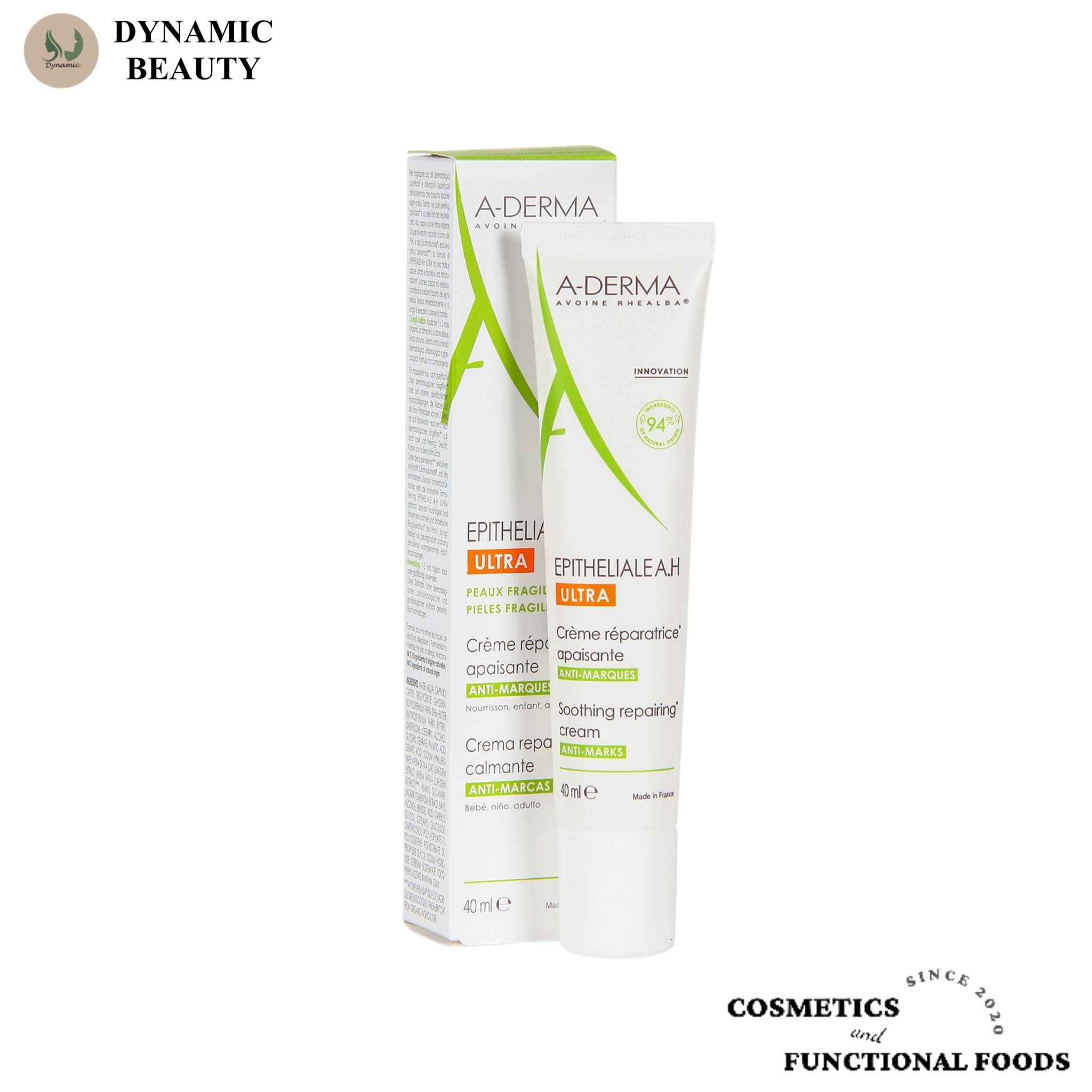 Kem dưỡng phục hồi da A-derma epitheliale A.H ultra soothing repairing cream 40ml hỗ trợ liền sẹo, tái tạo da aderma của Pháp