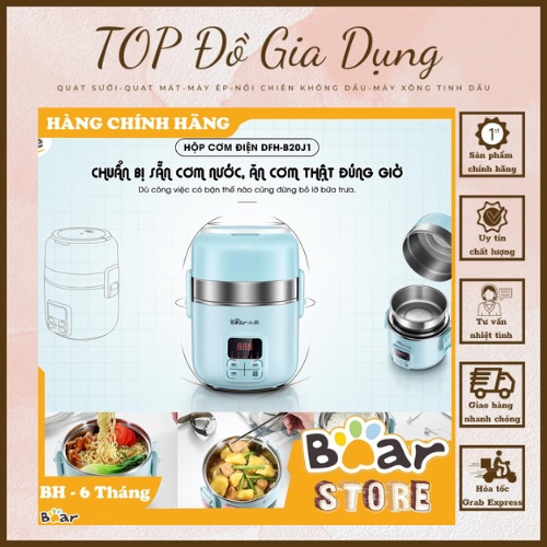 Nồi cơm điện mini đa năng bear dfh -b20j1 hàng chính hãng-bảo hành 12 tháng