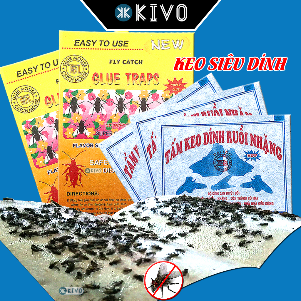 Keo dính ruồi loại tốt đại lộc - bẫy ruồi vàng, côn trùng, bắt gián, muỗi - keo bẫy ruồi nhặng kivo