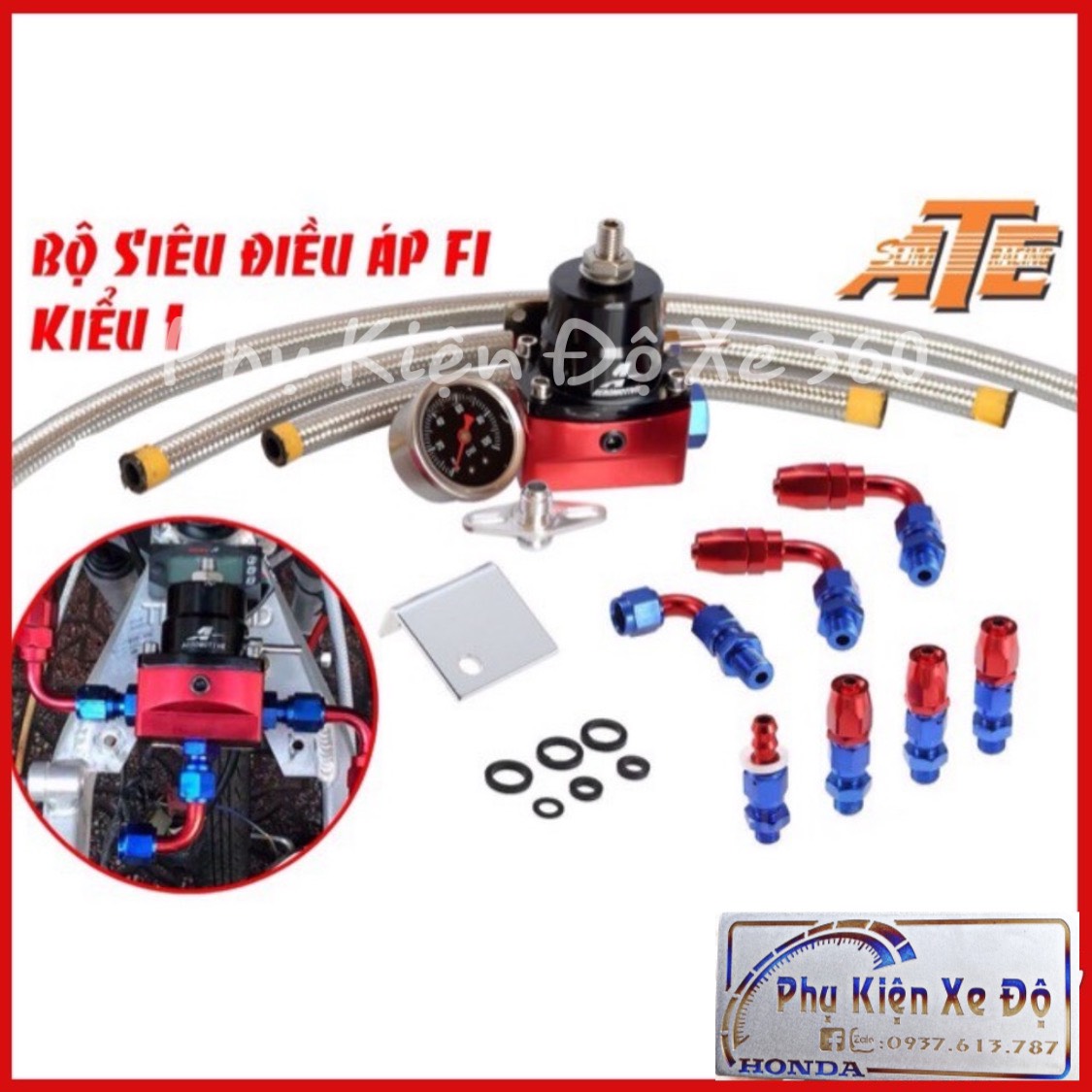 Bộ điều áp Fi lớn cho mọi loại xe, có đồng hồ