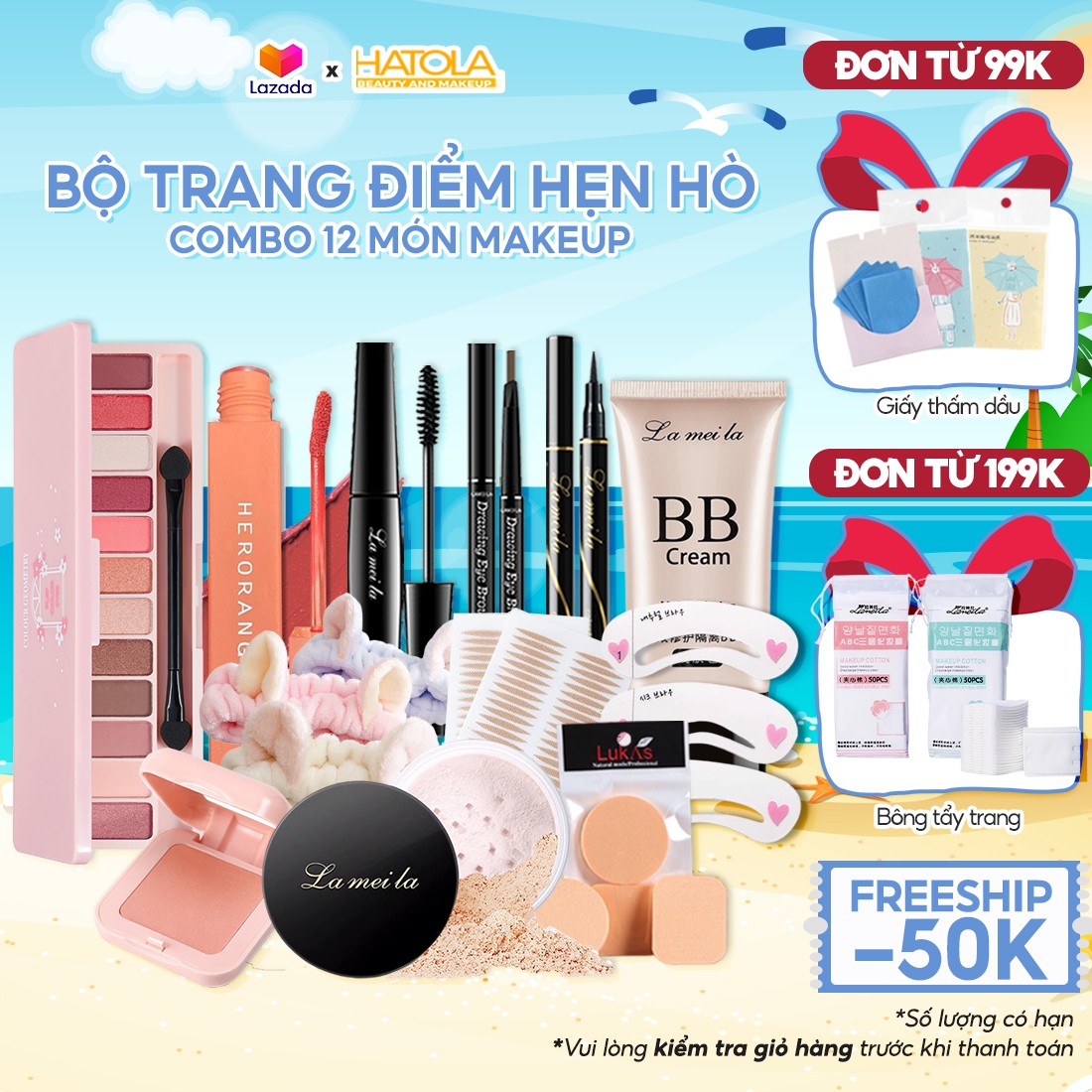 HOÀN TIỀN 15% - Bộ trang điểm chuyên nghiệp 12 món tiện lợi bộ trang điểm đầy đủ đa năng chính hãng nội địa trung Kem BB Phấn phủ Chì kẻ mày Kẻ mắt Mascara Son kem lì Phấn má hồng Phấn mắt 12 ô lấp lánh