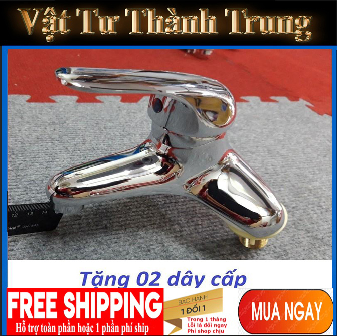 Vòi rửa mặt nóng lạnh cắm chậu lavabo Casar- Vòi rửa tay nóng lạnh + Tặng 2 dây cấp