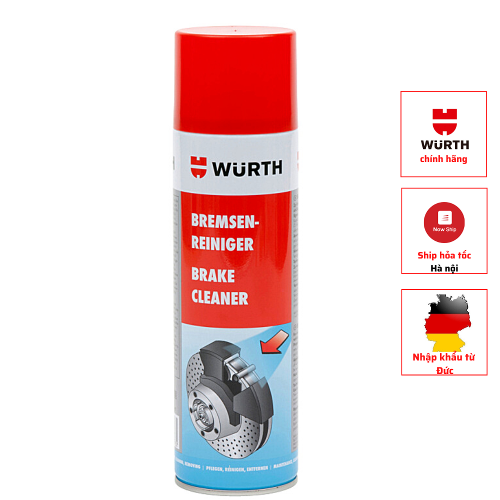 Chất vệ sinh thắng, vệ sinh phanh Tẩy dầu mỡ Wurth Brake Cleaner 500ml