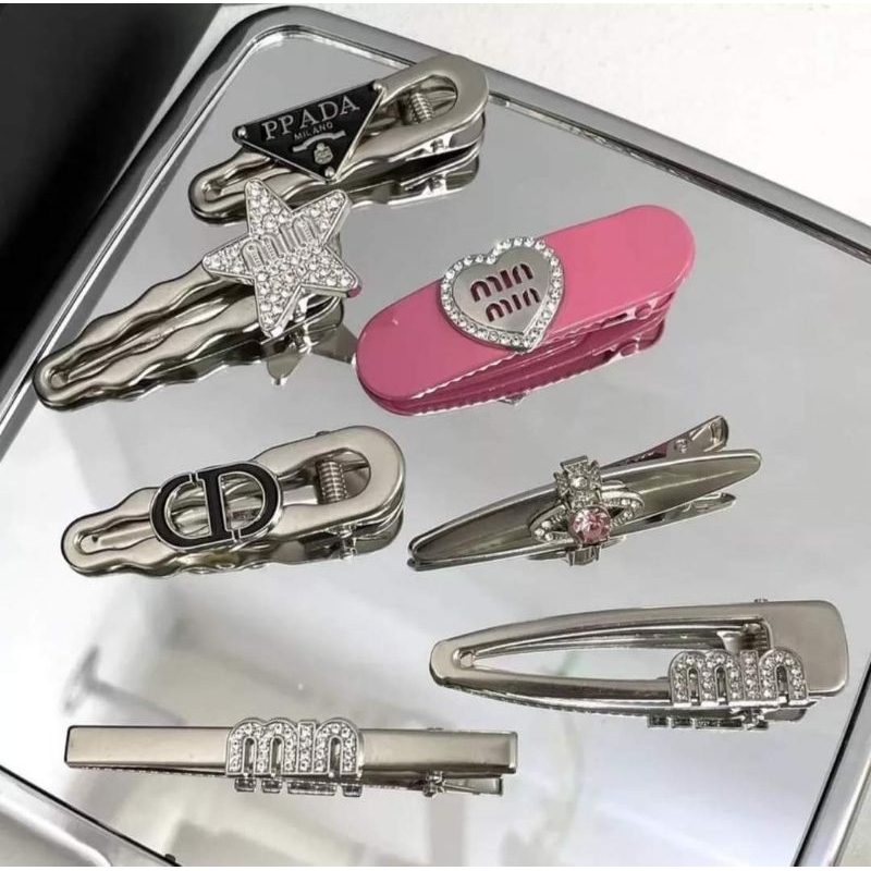 Set 7 kẹp tóc hình trái tim đính đá thời trang cho nữ , kẹp tóc đính đá hình ngôi sao , sét kẹp tóc mạ bạc siêu sang chảnh cho các nàng siêu xinh