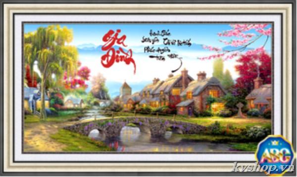 Tranh đính đá gia đình df290 kích thước 110 x 61cm