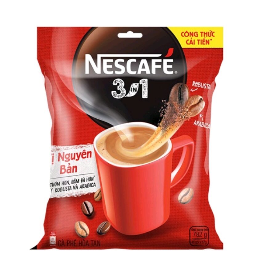 Cà phê hoà tan Nescafe 3 in 1 Bịch 46 gói cafe