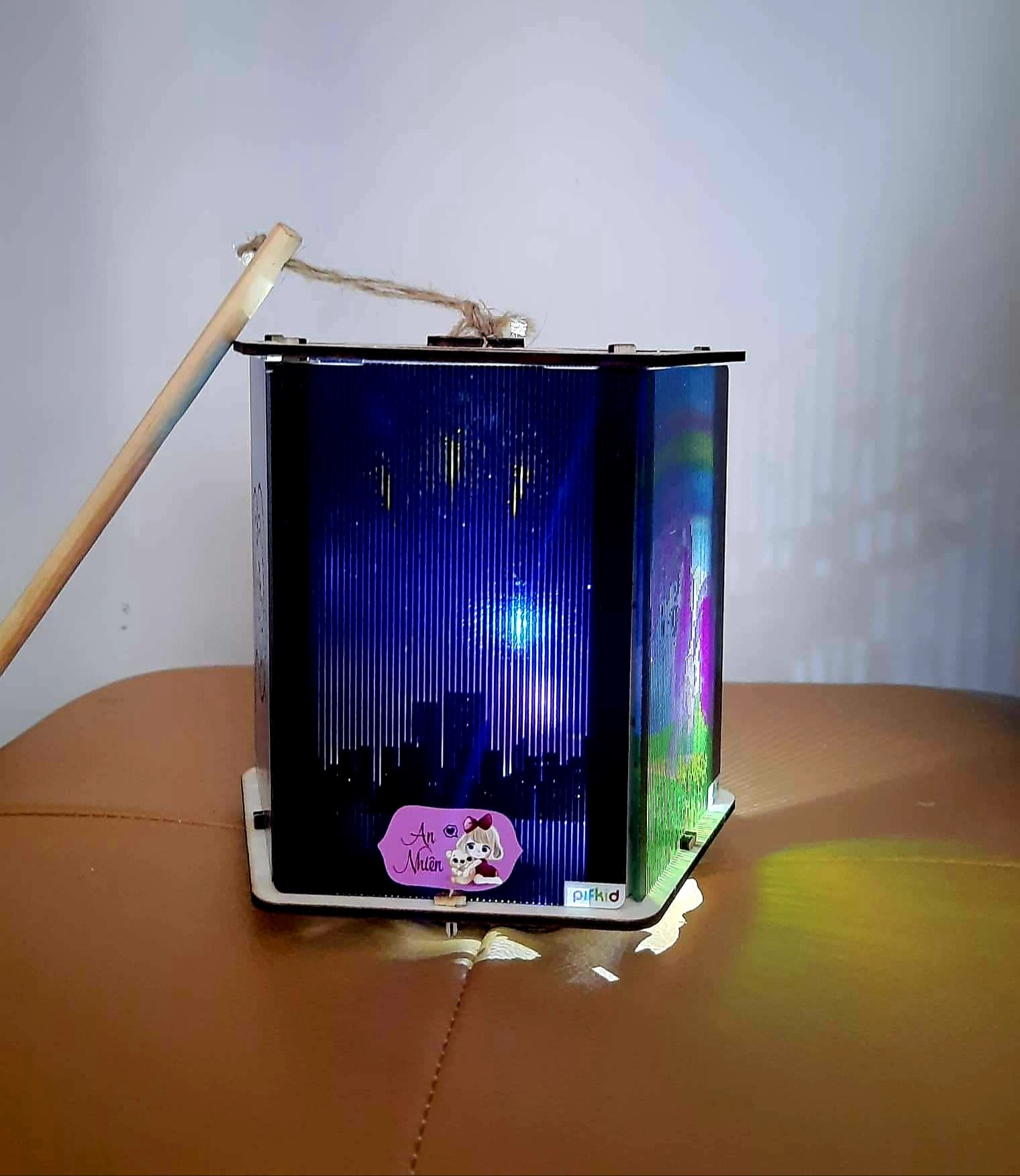 PIFKID STEM Đèn trung thu đèn kéo quân đèn lồng gỗ tự lắp ráp DIY sáng tạo với hiệu ứng ảnh động scanimation