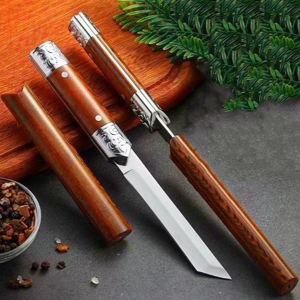 Dao Gọt Trái Cây Tanto Nhật Bản, Lưỡi Thép Không Gỉ Sắc Nét 22cm Không Rỉ