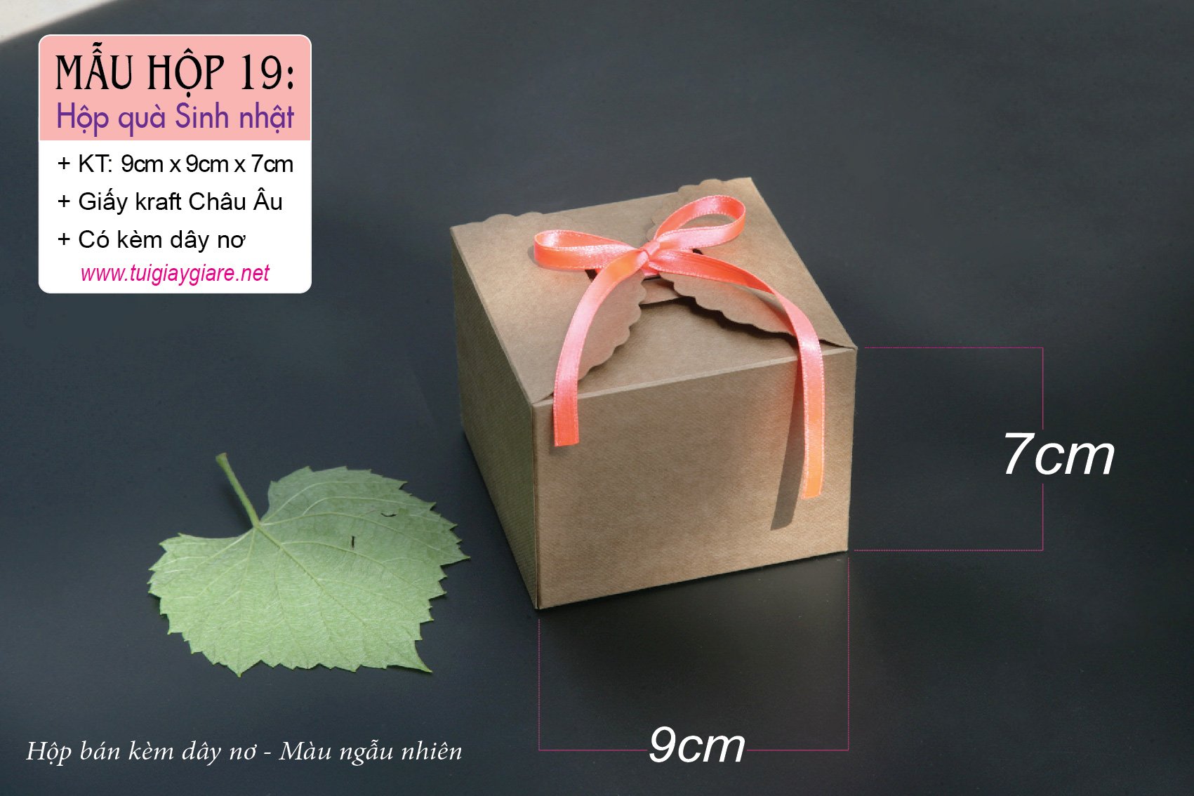 50 cái Hộp số 19 - Hộp giấy kraft đựng quà tặng thời trang quà cưới trang sức