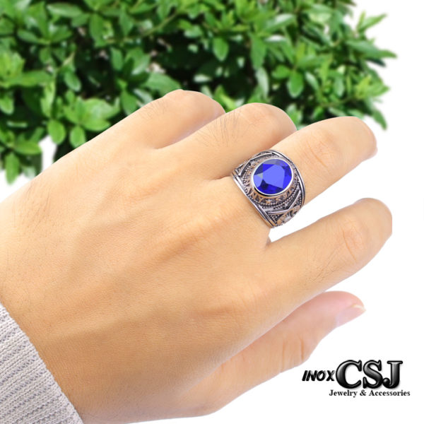 NHẪN NAM INOX QUÂN ĐỘI MỸ ĐÍNH ĐÁ - Endeavor Jel Store