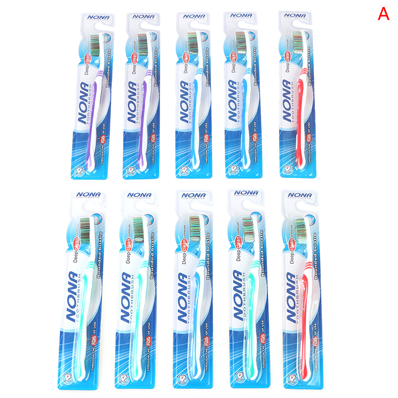 Health Beauty 10PC Toothbrush Whiten Tooth Super Hard Bristles Cross
