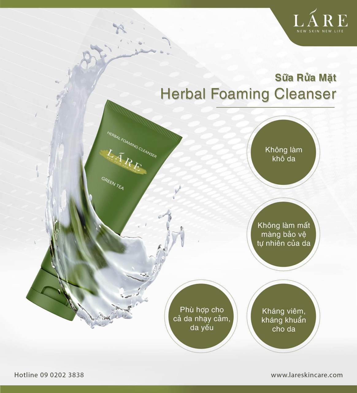 Sữa rửa mặt hữu cơ Lare 120ml