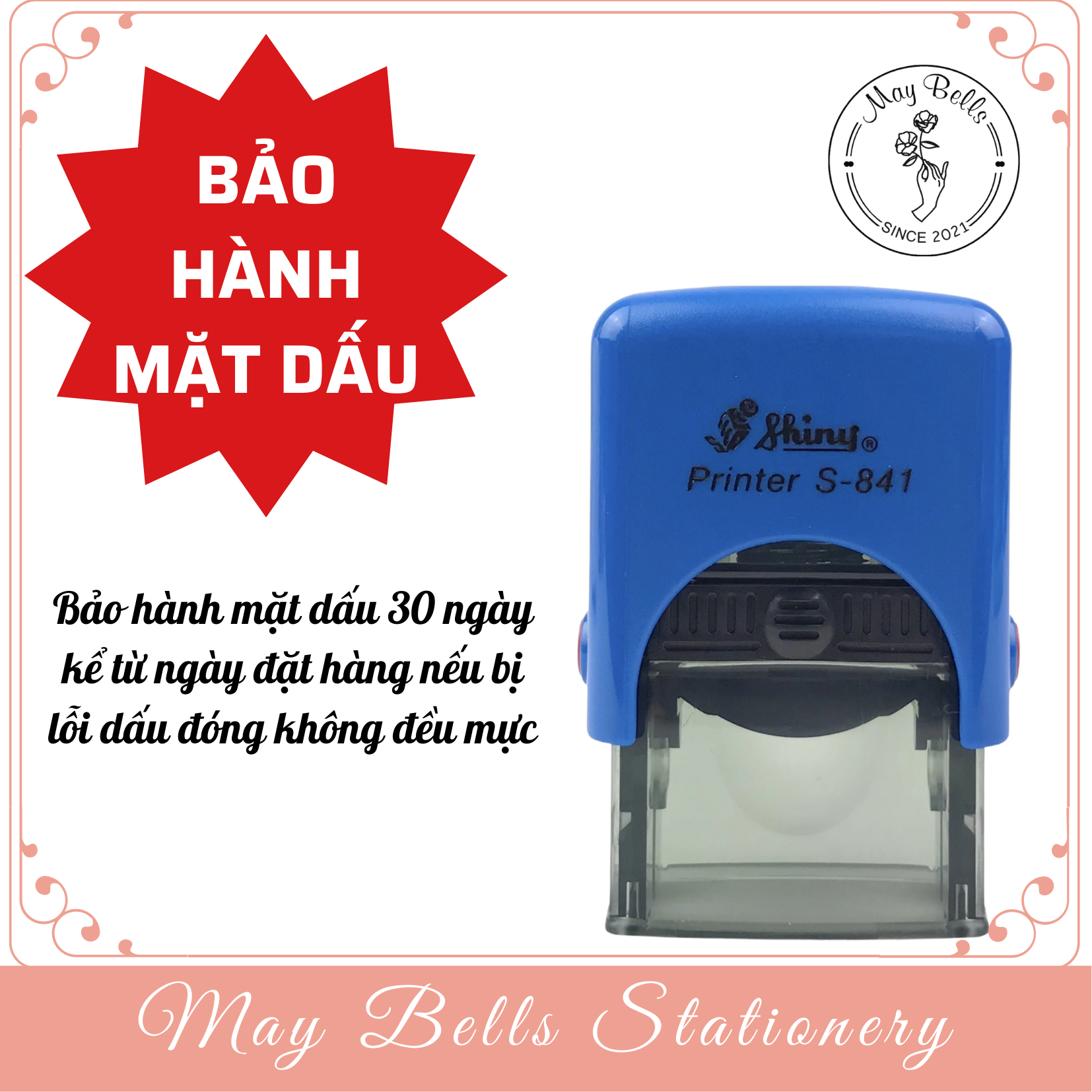 Con dấu tên mini khắc nội dung ngắn từ 1 đến 2 chữ theo yêu cầu shiny s841 10*25mm có sẵn mực