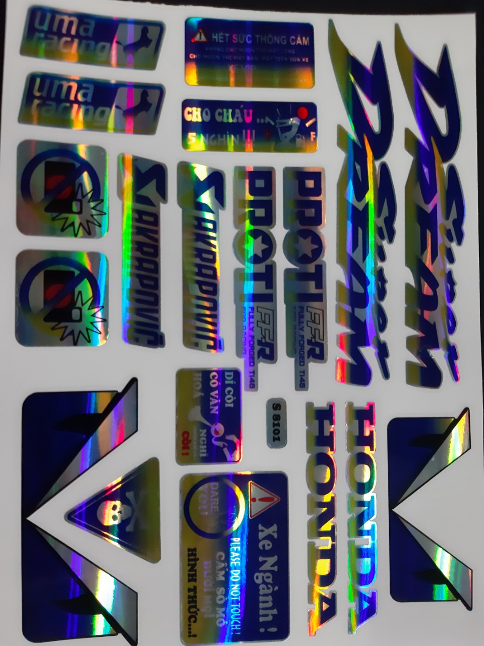 BỘ TEM LOGO HONDA DREAM,SUPER DREAM (MÀU TIAN) 7 MÀU VÀ THƯƠNG HIỆU KHÁC