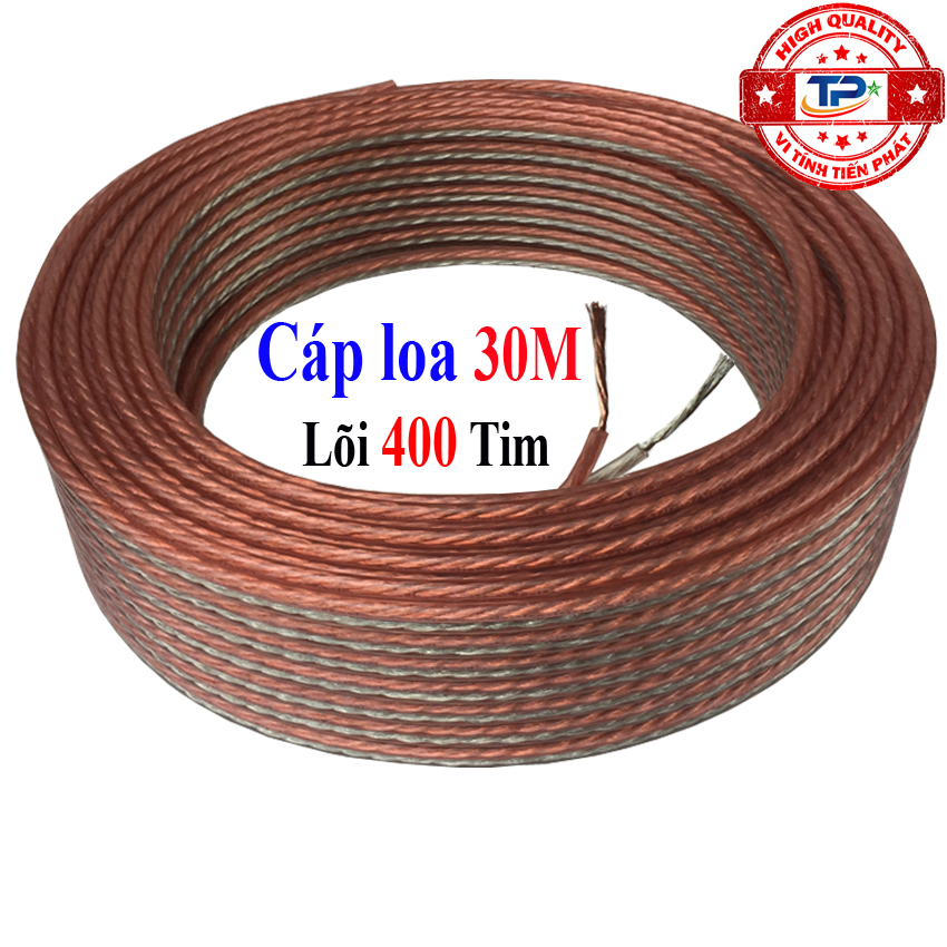 Dây cáp loa truyền âm thanh từ Amply ra Loa chuyên nghiệp lõi 400 Tim dài 30m  - Toppoinmt núi .