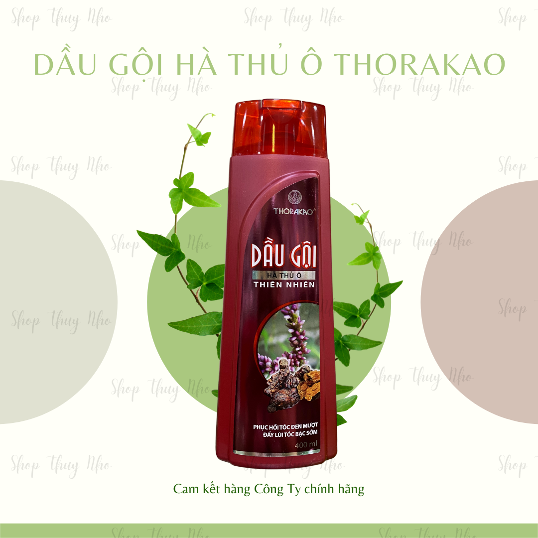 [HÀNG CHÍNH HÃNG] Dầu gội đầu thiên nhiên Hà thủ ô giảm gãy rụng tóc Thorakao - 400ml