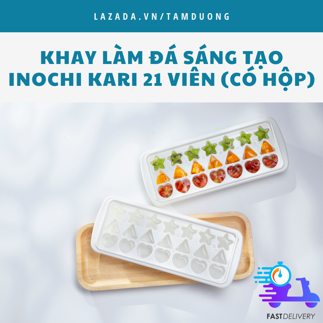 [HCM] Khay làm đá sáng tạo Inochi 21 viên (có thể làm đá, làm thạch, trữ đồ ăn dặm)