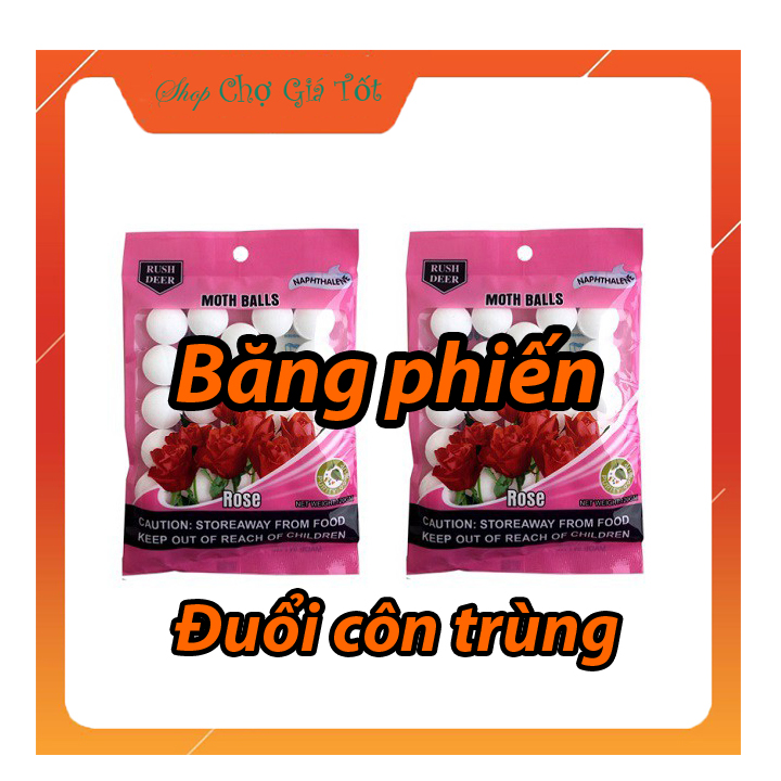 Bộ 2 Gói 60 viên băng phiến long não khử mùi,xua đuổi côn trùng 120Gr(Thiên Nhiên)