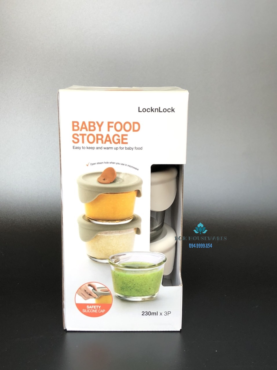 [HCM]Set 3 Hộp Đựng Thức ăn Cho Bé Lock&Lock Có Vạch Chia 230ml x 3 Hộp LLG508S3