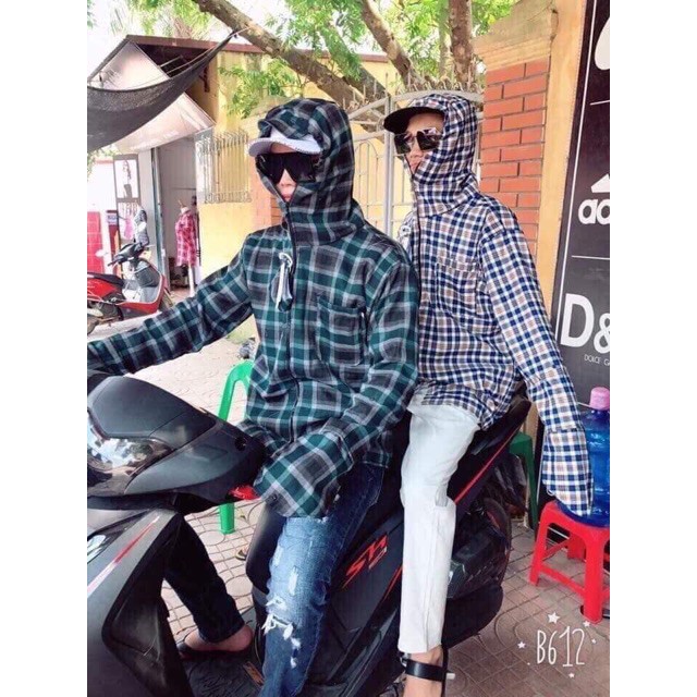 Áo chống nắng KẺ CARO NAM 2 lớp vải dày dặn, siêu mát