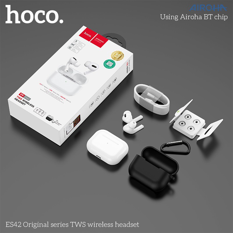 Tai nghe bluetooth hoco es42 new 2020 bt5.0 - pin 400mah - hỗ trợ sạc không dây - tặng kèm case
