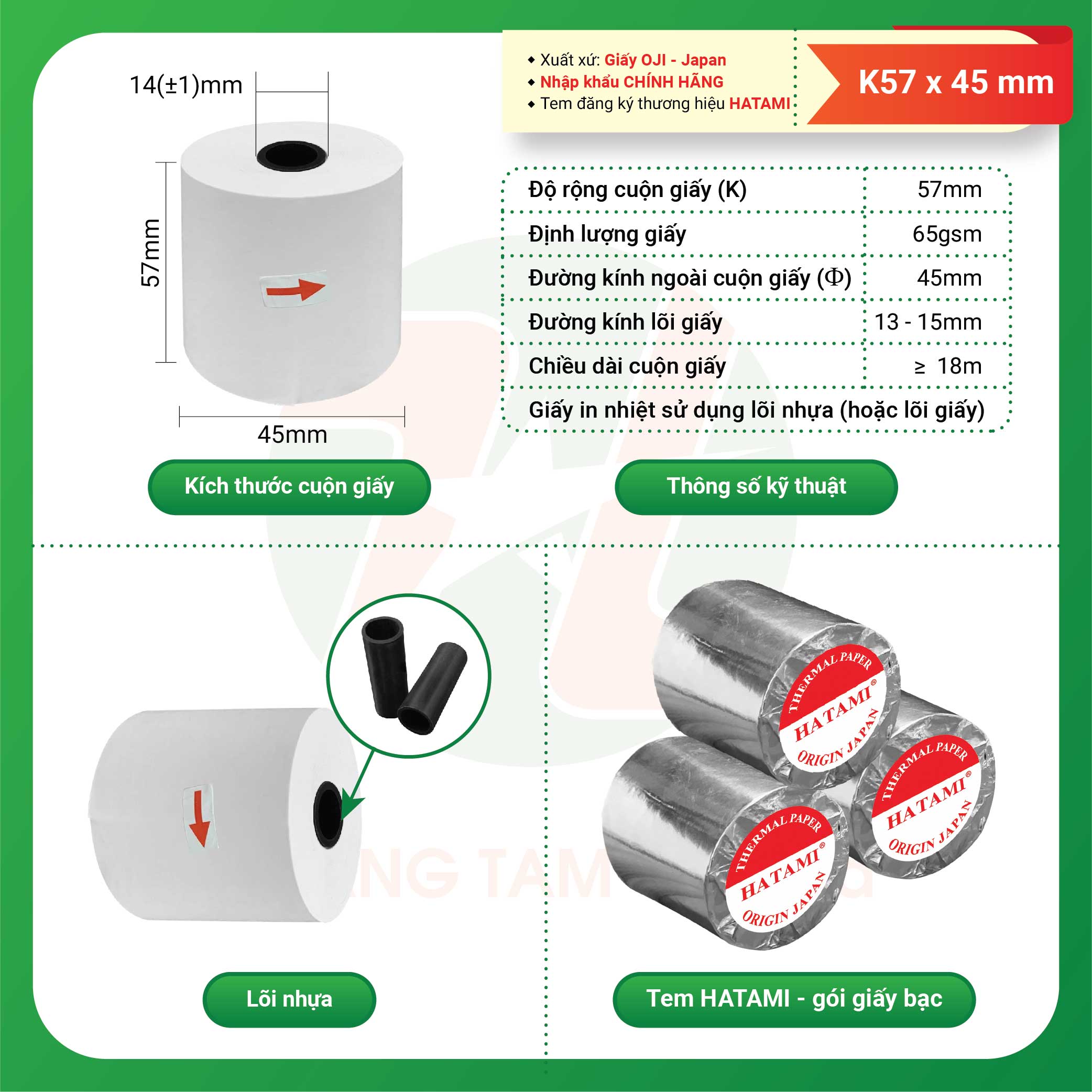 K57x45 Thùng 100 cuộn giấy in bill, giấy in nhiệt