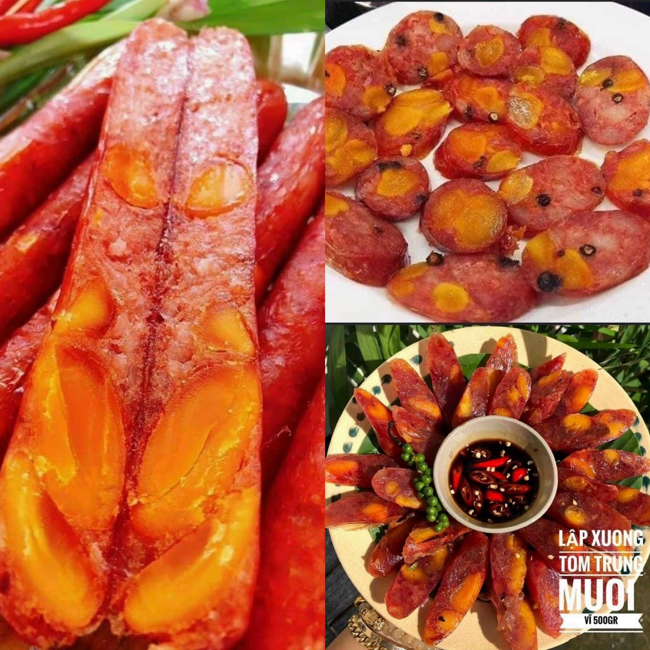 Lạp xưởng tươi trứng muối cai lậy 500gr/hộp