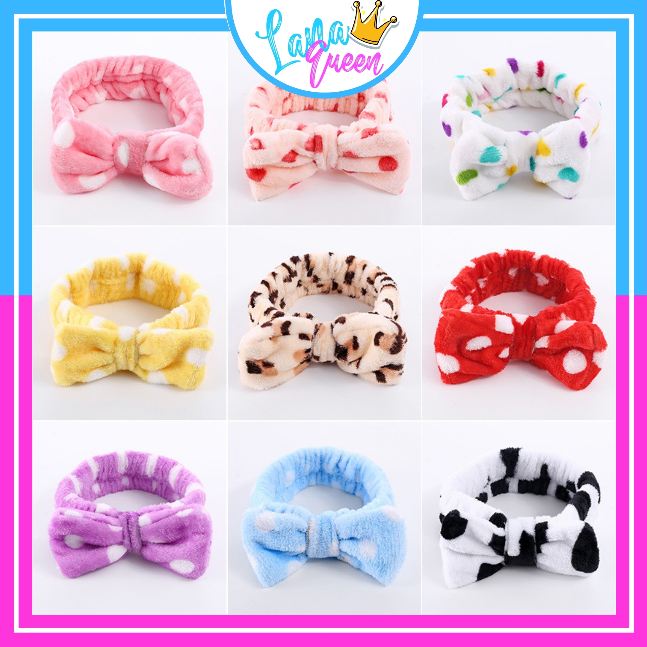 Băng đô turban hình nơ xinh nhiều mẫu chấm bi - lana queen