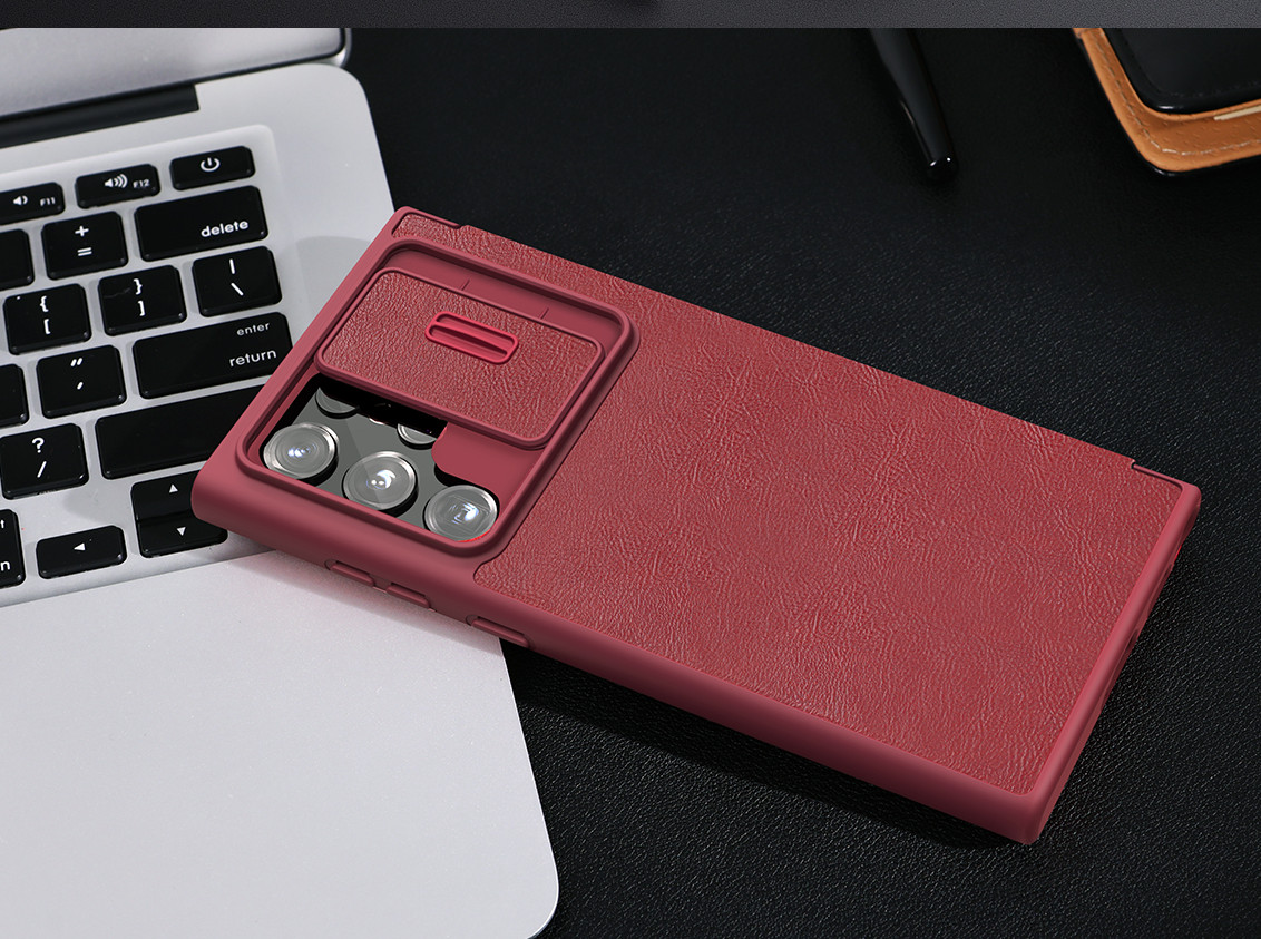 Bao da Samsung S22 Ultra Nillkin Qin Pro leather case