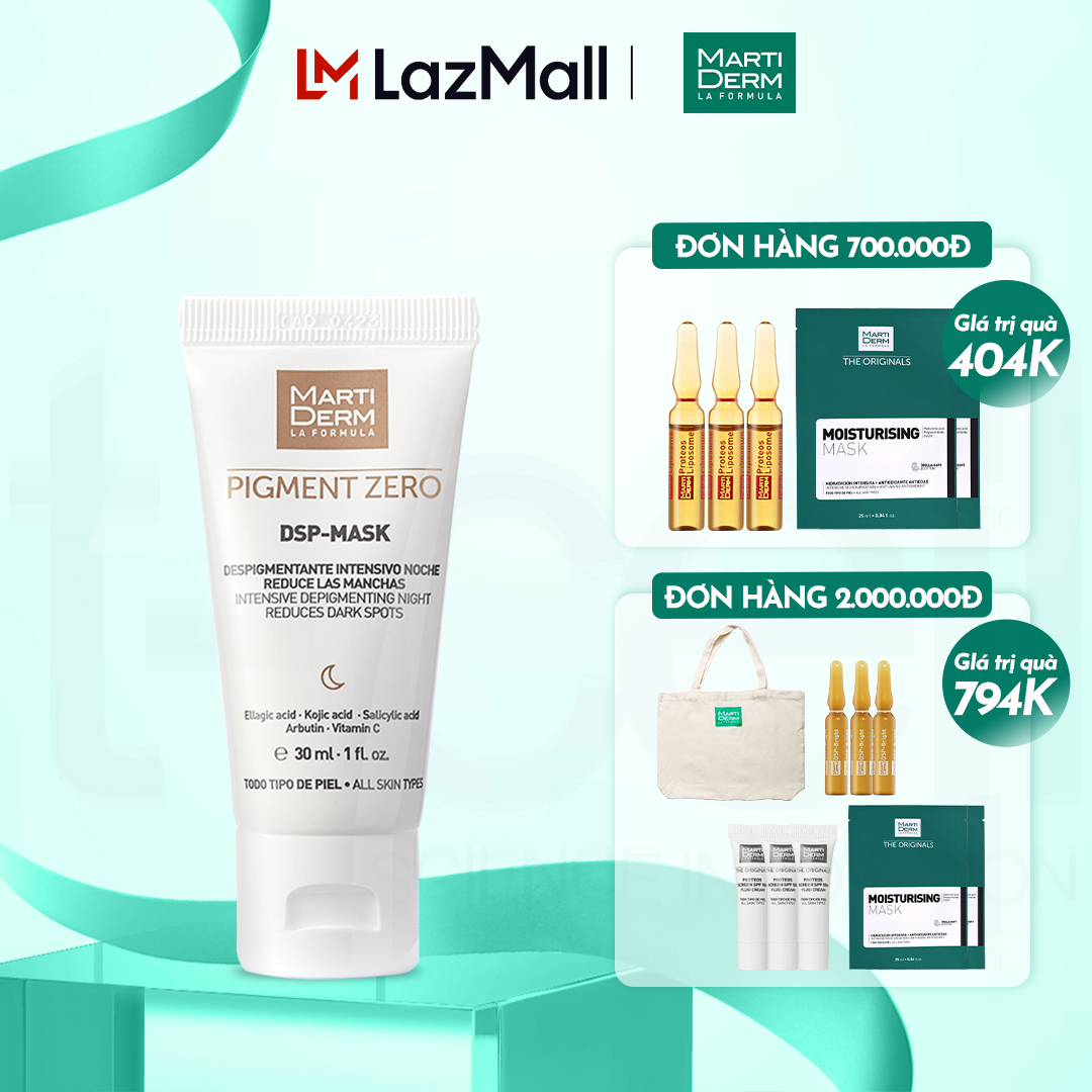 Mặt nạ làm trắng da giảm sắc tố - martiderm pigment zero dsp mask 30ml