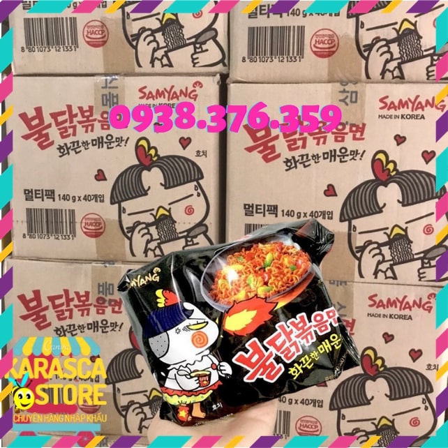 Mì cay hàn quốc, mì cay samyang vị gà cay thùng 40 gói 140gr