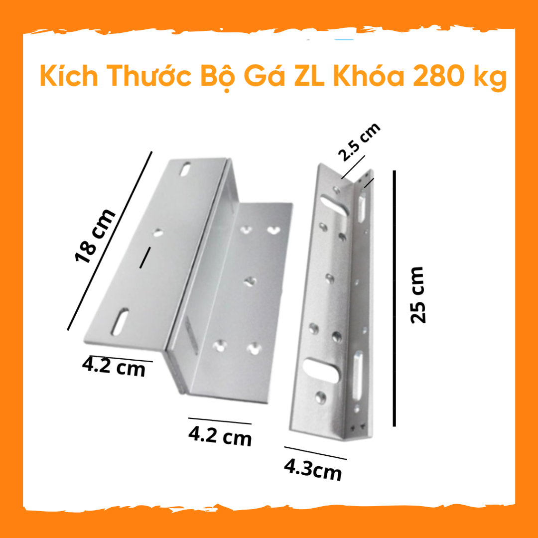 Bộ gá zl, bát zl cho khóa điện từ, khóa từ, khóa nam châm 12v lực hút 280kg