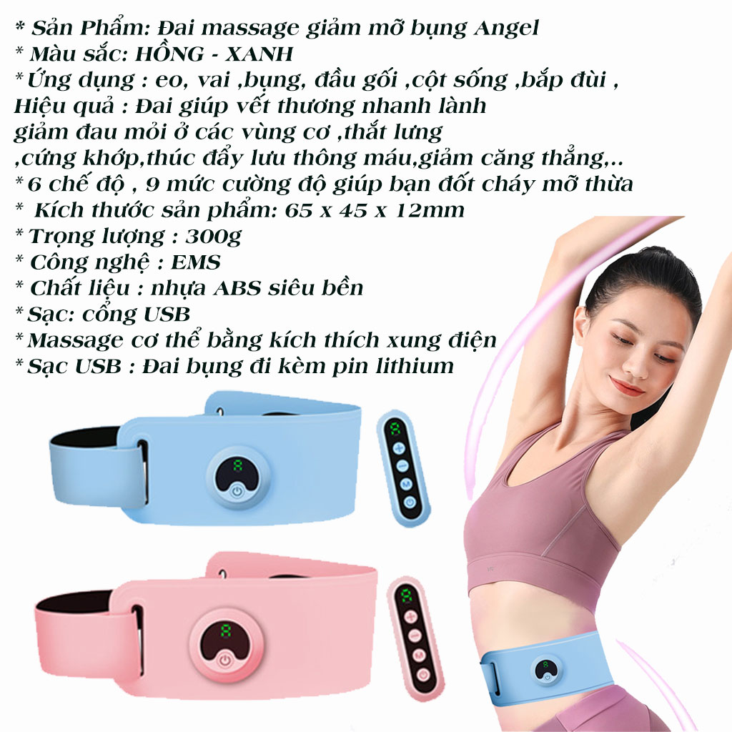 Đai tập cơ giảm mỡ bụng thông minh nhiều cấp độ dành cho nam và nữ, Đai massage giảm mỡ bụng cao cấp, Đai rung tan mỡ bụng rung nóng mát xa làm tan mỡ bụng hiệu quả