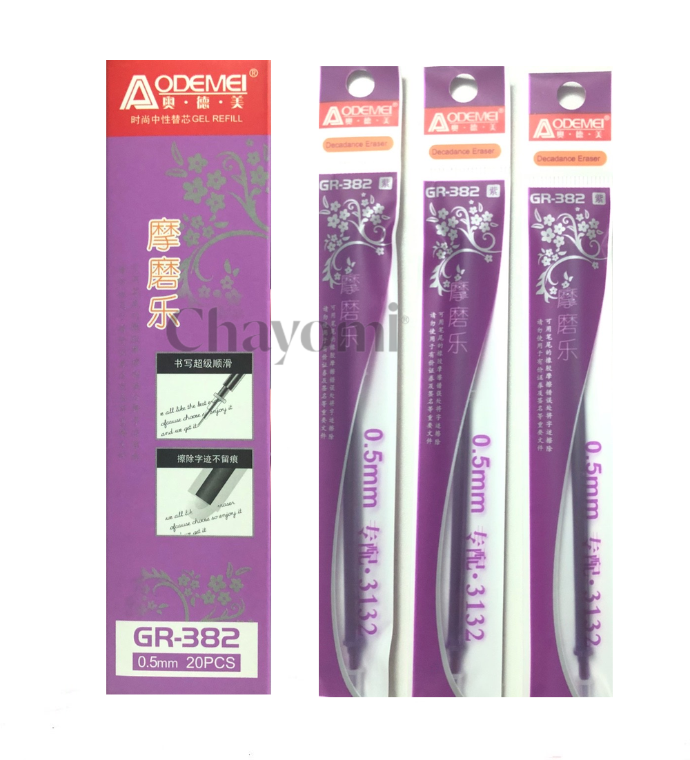 Hộp 20 cái ruột xoá được thay thế cho bút xoá được ống mực to chính hãng Aodemei xanh tím