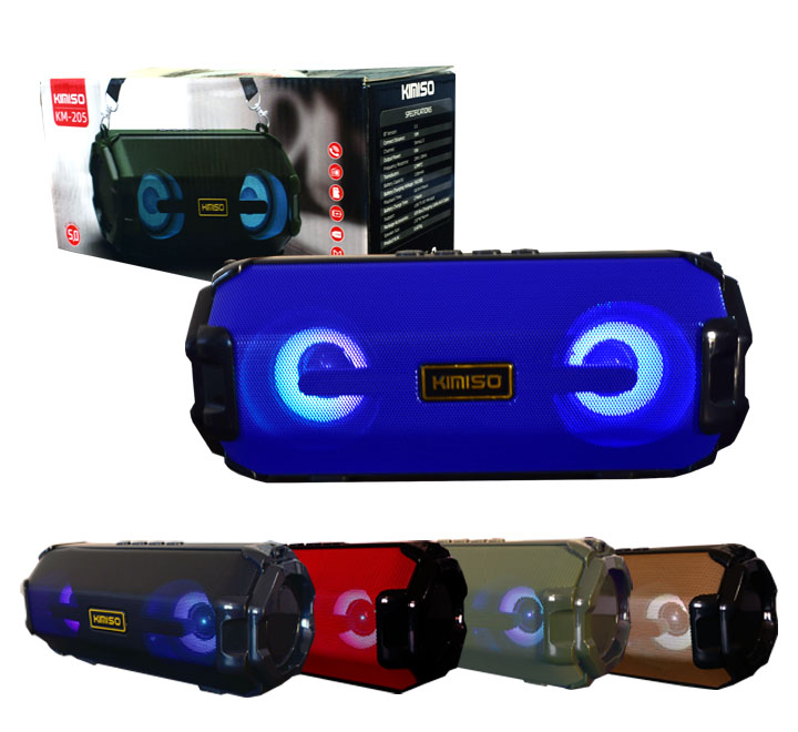 Loa bluetooth mini bass trầm KM205 tặng kèm dây đeo, loa blutooth chống nước có đèn led