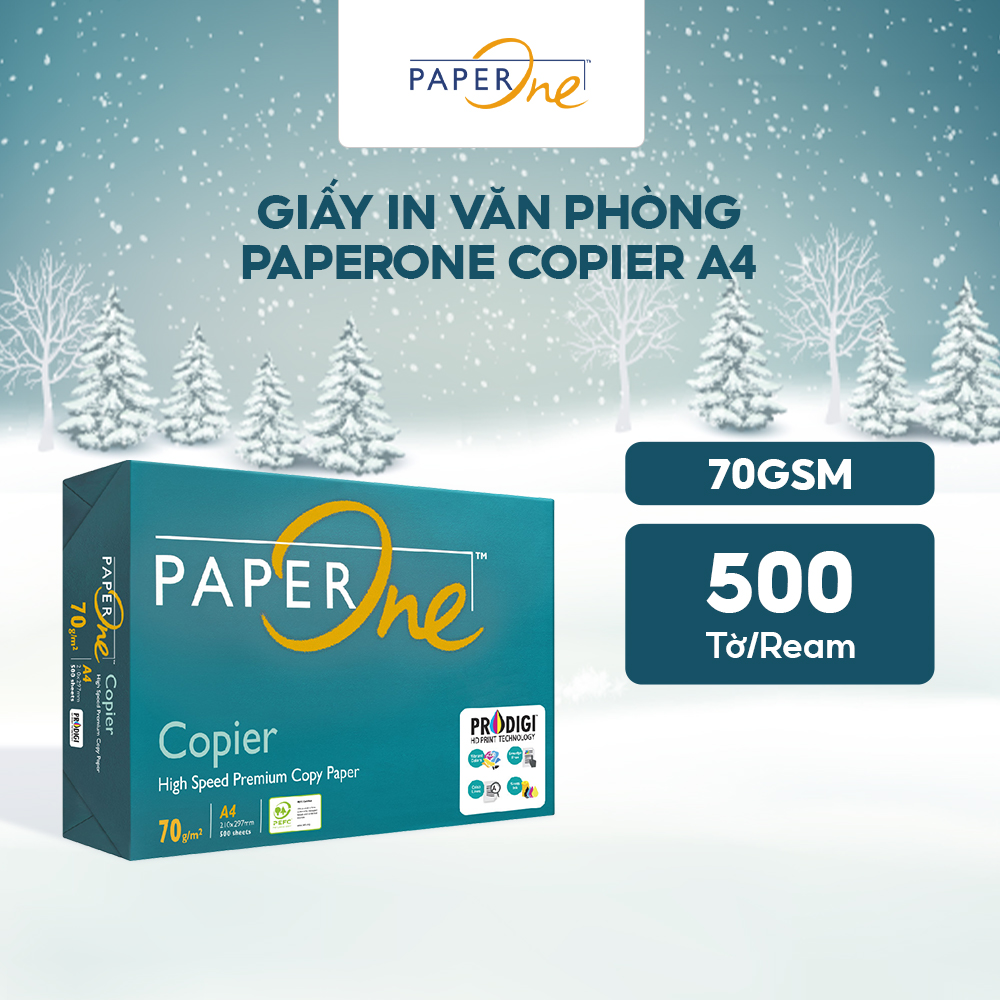 Giấy in A4 PaperOne Copier 70 gsm Ream 500 tờ khổ A4 cho máy pocopy công suất lớn